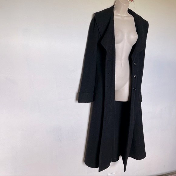 Jenne Maag New York designer wool ruffled long duster coat (bag17) - Picture 4 of 12